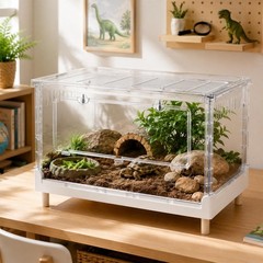 30 Gal Reptile Tank Front Opening Double Lock Foldable for Snake Lizard