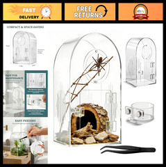 Clear Acrylic Spider Enclosure Kit with Ventilation – Pre-Assembled Habitat for