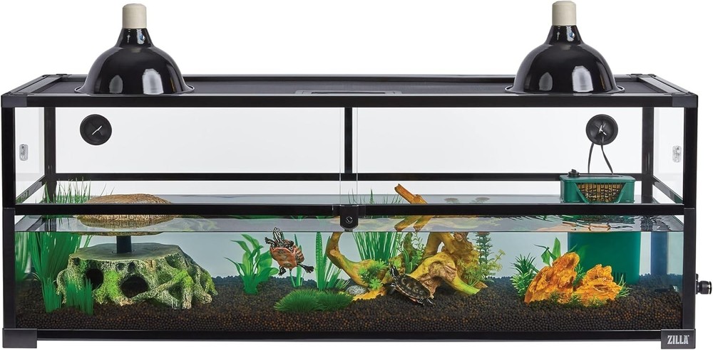 Zilla QuickBuild Aquatic Turtle Terrarium, 47″ x 15″ x 18″