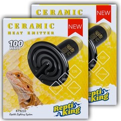 Ceramic Heat Emitter, 2-Pack 100W, Reptile Heat Lamp Bulbs, Ceramic Heating B…