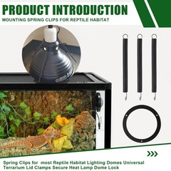 Mounting Spring Clips for Reptile Habitat Lighting Domes, Fits most reptile l…