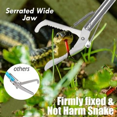 47” Snake Tongs Reptile Catcher Grabber Heavy Duty Wide Jaw Handling Tool Stick