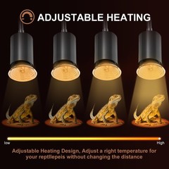 4 Pack 25W UVA Bulbs Fit E26 Heat Reptile Lamp, Turtle Light Tank Fixture Use