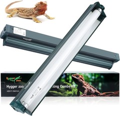 T8 Reptile Light Fixture Combo Kit 15W 18.3IN Green Fluorescent Tube 10.0 UVB Li