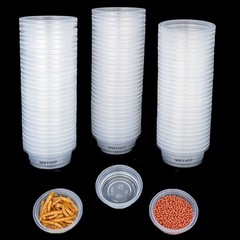 100 pcs 0.5oz Crested Gecko Food and Water Feeding Cups, Reptile Feeder Bowls, f