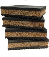 Cork & Rubber Anti Vibration Pads 6″ x 6″ (Package of 4) 6″ X 6″ X 7/8″