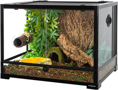 REPTIZOO Reptile Hide Cave Resin Hollow Tree Trunk Hideout Hermit Crab Climbi…