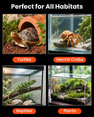 Reptile Terrarium Heat Pad with LCD Digital Aquarium Thermometer, 11 X 16.5In Po