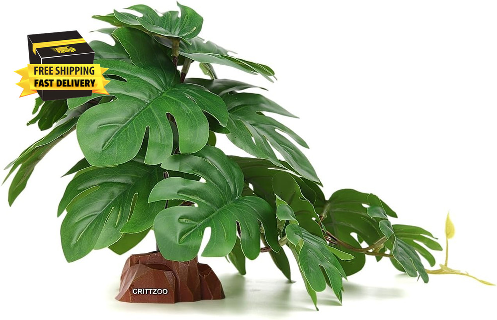Reptile Fake Plants for Terrarium Decor, Snake Tank Accessories for Leopard Geck