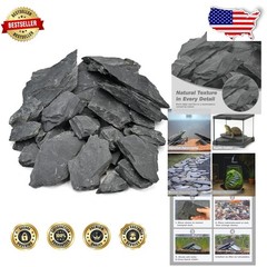 Natural Slate Reptile Basking Platform 20lb, Unique Aquarium Rocks, Durable T…
