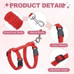 2Pcs Rabbit Harness and Leash Small Animal Harness Red