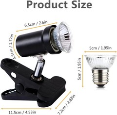 Reptile Heat Lamp, UVA UVB Light for Aquarium Turtle Tank, with 50W Basking Bulb