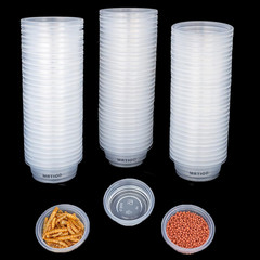 100 Pcs 0.5Oz Crested Gecko Food and Water Feeding Cups, Reptile Feeder Bowls, f