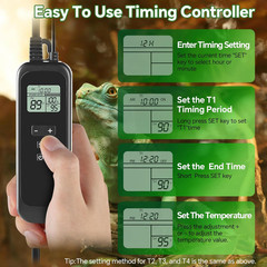 5.5 Inch Reptile Heat Lamp Fixture with Thermostat and Timer,Reptile Light Fixtu