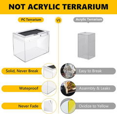 Slide Lid Tank S 11.8X7.8X5.9In and Reptile Terrarium Kit L 15.6“ X 8“ X 10”