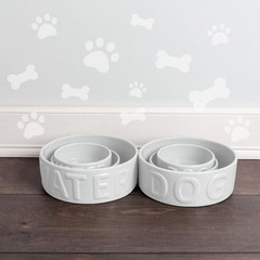 Park Life Designs Pet Bowl | Classic Water (Small, White) Small