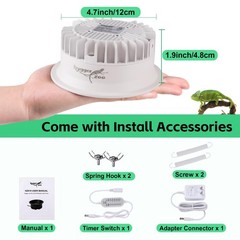 UVB Light for Reptiles, UVA UVB Reptile Light Fixture with Timer LED UVB Bulb