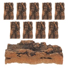 10Pcs Reusable Cork Bark Flats for Reptile Tank Natural Climbing Wall Decor