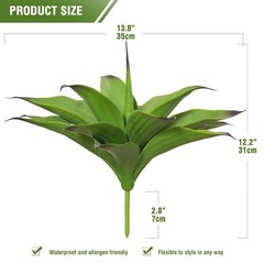 Ttranewsoo Fake Plants Artificial Agave Plants,Large UV Resistant Fake Agave …