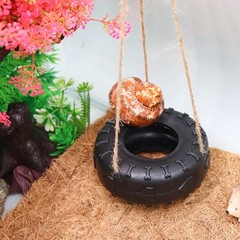 3.7 Inch Hermit Crab Tire Swing Toy Climbing Reptile Tank Decoration Decor