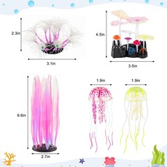 Glowing Fish Tank Decorations Plants, 5 pcs Glow Aquarium Decoration Plants K…