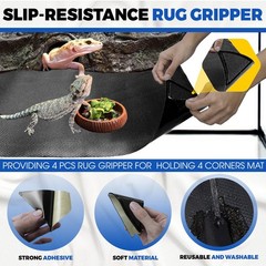 [Premium] 24″x60″ Reptile Substrate Mat with 4 PCS Rug Gripper, Extra Thick &
