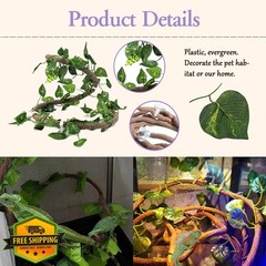 Tfwadmx Tortoise Hideout Resin Rock Cave Bendable Vines Lizards