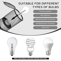 4 Pcs Reptile Heat Lamp Guard with 150W Ceramic Emitter & Mesh Cage – Basking Pr