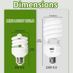 Mini UVA UVB Reptile Light 5.0 5W, UVB Bulb for All Tropical and Sub Tropical…