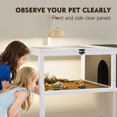 Large Wooden Reptile Habitat with Observation Window & Lamp Holder