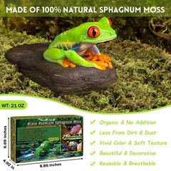 21 OZ Premium Sphagnum Moss for Reptiles- 50QT Natural Live Moss Reptile Moss…