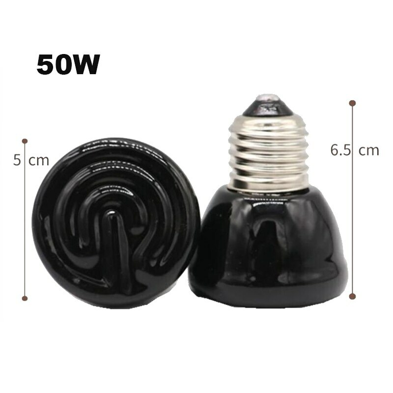 Pet Heating Lamp Black Infrared Ceramic Reptile Heat Emitter Turtle Warm Bulbs