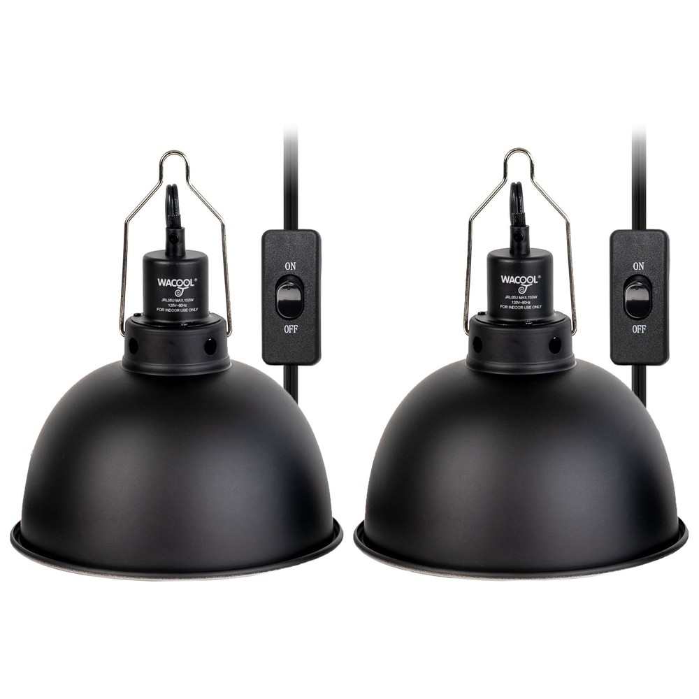 Reptile Light Fixture 2 Pack, 8.5 in Deep Dome Reptile Heat Lamp Fixture, Opt…