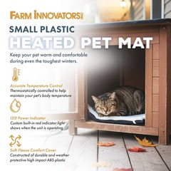 HM-60S 13 x 19 In Plastic Heated Pet Mat with Fleece Cover and Heavy Duty Ant…