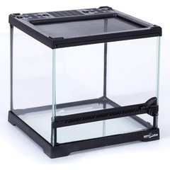 Compact Mini Reptile Tank Front Opening W/ Locking Latch Easy Feed Clean New