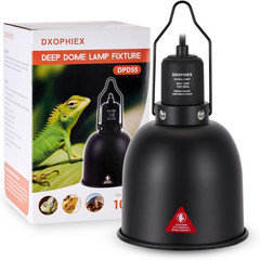 5.5Inch Deep Dome Reptile Heat Lamp Reptile Light Fixture UVB Light Fixture Max
