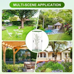 Outdoor Butterfly Habitat Cage Terrarium [White with Green, 12 x 12 x 24 Inch]
