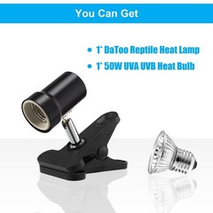 Reptile Heat Lamp with 50W UVA UVB Bulb Rotatable Clamp Light for Basking NEW US