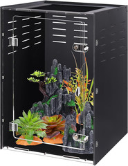 16″ X 16″ X 24″ PVC Reptile Enclosure, Front Opening Arboreal Terrarium for Adul