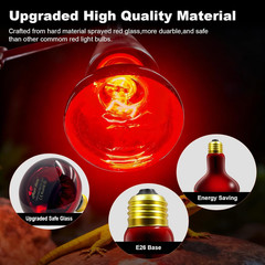 2 Pack Infrared Heat Lamp Bulbs, 100W Reptile Heat Emitter Infrared Basking Spot