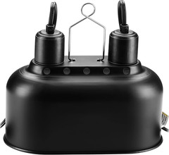 Dual Reptile Light Fixture with Separate Switches, Aluminum Reflector 100W Doubl