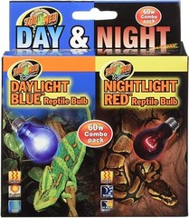 24-Hour Reptile Heat & Light Combo Pack – 60W Day/Night Bulbs for Terrariums