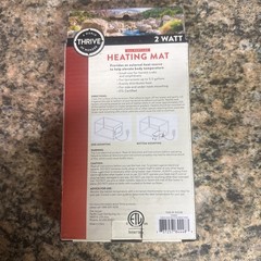 Thrive Mini Heating Mat For All Reptiles 2 Watts, New!