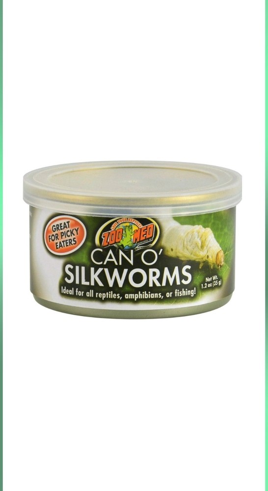 Zoo Med Can O’ Silkworms Reptile Wet Food- 1.2 oz (3 Packs)