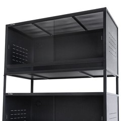 PVC Reptile Enclosure 44x20x20 inch Bearded Dragon Black Habitat 76 Gallon-2pack