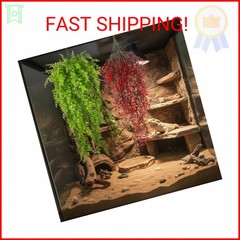 PINVNBY 2 Pack Reptile Plants Terrarium Hanging Fake Vines with Suction Cup Arti