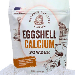 8 Oz Pure U.S.A. Eggshell Powder for Dogs/Cats, Finely Ground, Calcium Supplemen
