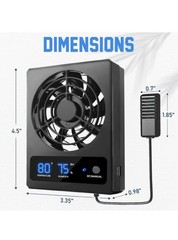 Reptile Ventilation Fan with LED Thermometer & Humidity Gauge for Tanks, Dehumid