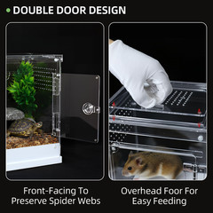 Jumping Spider Enclosure,7.8”X8”X12” Large Insect Terrarium, Praying Mantis H