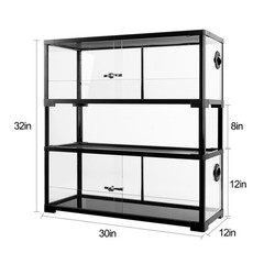 40 Gallo Glass Reptile Enclosure Terrarium Double Stacked Snake Tank for Lizards